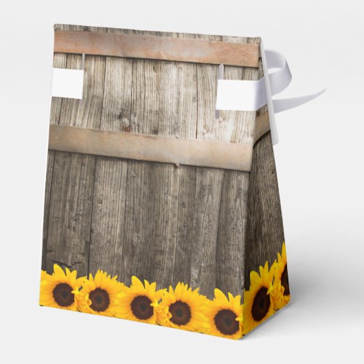Rustic Country Barn Sunflower Wedding Bedankdoosjes (Achterkant)