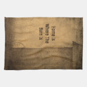 Rustic Country Barn  Texture Home Phrase Theedoek (Horizontaal)