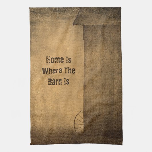 Rustic Country Barn  Texture Home Phrase Theedoek (Verticaal)