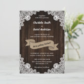 Rustic Country Barn Wood Burlap Heart Wedding Kaart (Staand voorkant)