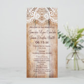 Rustic Country Barn Wood Custom Wedding Programs Programmakaart (Staand voorkant)