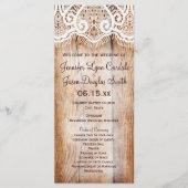 Rustic Country Barn Wood Custom Wedding Programs Programmakaart (Voorkant)