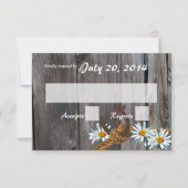 Rustic Country Barn Wood en Daisies Reactie RSVP Kaartje (Voorkant)