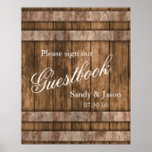 Rustic Country Barn Wood Guestbook Poster (Voorkant)