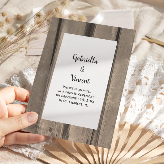 Rustic Country Barn Wood huwelijkskondiging Aankondiging