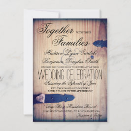 Rustic Country Barn Wood Latch Wedding Invitations Kaart