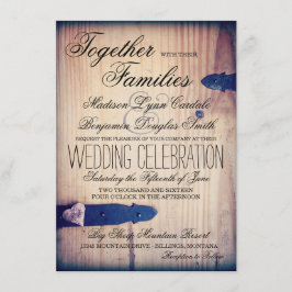 Rustic Country Barn Wood Latch Wedding Invitations Kaart