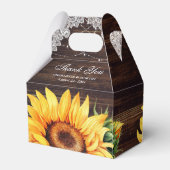 Rustic Country Barn Wood Sunflower Wedding Bedankdoosjes (Achterkant)