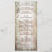 Rustic Country Barn Wood Vertical Wedding Programs Programmakaart (Achterkant)