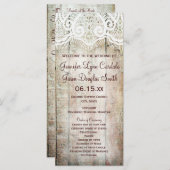 Rustic Country Barn Wood Vertical Wedding Programs Programmakaart (Voorkant / Achterkant)