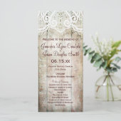 Rustic Country Barn Wood Vertical Wedding Programs Programmakaart (Staand voorkant)