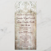 Rustic Country Barn Wood Vertical Wedding Programs Programmakaart (Voorkant)