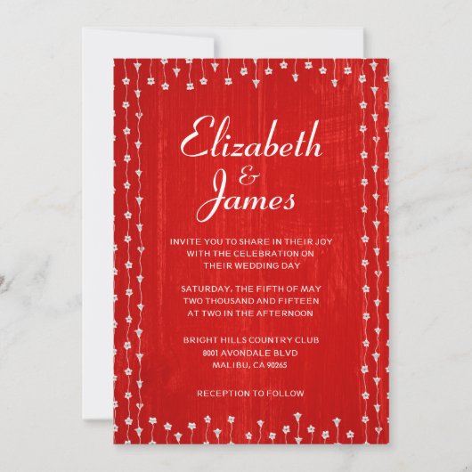 Rustic Country Barn Wood Wedding Invitations Kaart (Voorkant)