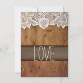 Rustic Country Barn Wood Wedding Invitations Kaart (Achterkant)