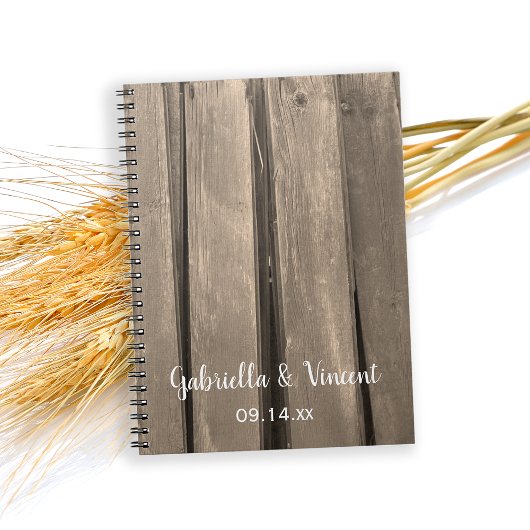 Rustic Country Barn Wood Wedding Notitieboek