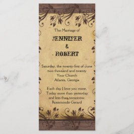Rustic Country Barn Wood Wedding Programme Programmakaart