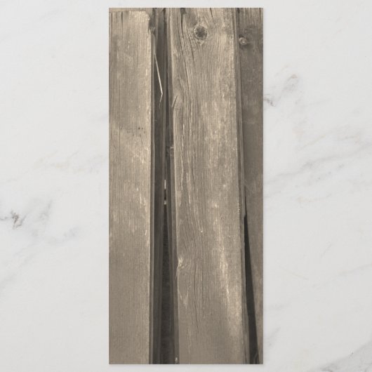 Rustic Country Barn Wood Wedding Programme Programmakaart (Achterkant)