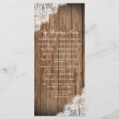 Rustic Country Barn Wood Wedding Programs Programmakaart (Achterkant)