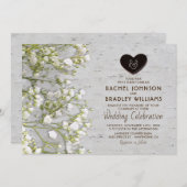 Rustic Country Birch Tree Baby's Breath Wedding Kaart (Voorkant / Achterkant)