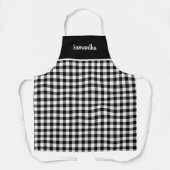 Rustic Country Black Gingham Name Persoonlijk Schort (Voorkant)