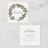 Rustic Country Blackberry Herfst Autumn Wreath Vierkante Visitekaartje (Voorkant / Achterkant)