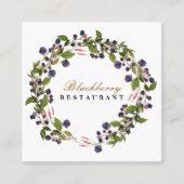Rustic Country Blackberry Herfst Autumn Wreath Vierkante Visitekaartje (Voorkant)