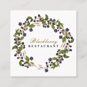 Rustic Country Blackberry Herfst Autumn Wreath Vierkante Visitekaartje