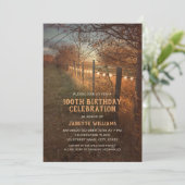 Rustic Country Boerderij 100th Birthday Invitation Kaart (Staand voorkant)