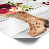 Rustic Country Boho Hens Party Marsala WelcomeSign Foto Afdruk (Hoek)