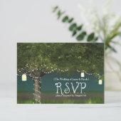 Rustic Country Boom- en Slingerlichten RSVP Kaart (Staand voorkant)