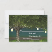 Rustic Country Boom & Slinger Licht RSVP Kaart (Achterkant)