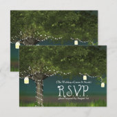 Rustic Country Boom & Slinger Licht RSVP Kaart (Voorkant / Achterkant)