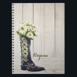 Rustic Country Boot with Daisies Notitieboek<br><div class="desc">Rustic Country Boot with Daisies Journal Notitieboek. Pas de voorzijde met of zonder tekst aan.</div>