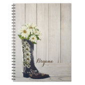 Rustic Country Boot with Daisies Notitieboek (Voorkant)