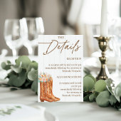 Rustic Country Boots & Pet Vrijgezellenfeest Detai Informatiekaartje