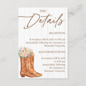 Rustic Country Boots & Pet Vrijgezellenfeest Detai Informatiekaartje (Voorkant)