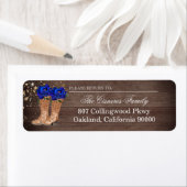 Rustic Country Boots Royal Blue Rozen Address Etiket (Insitu)