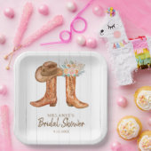 Rustic Country Boots Vrijgezellenfeest Custom Papieren Bordje (Feest)