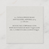 Rustic Country Boutique Vierkante Visitekaartje (Achterkant)