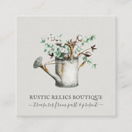 Rustic Country Boutique Vierkante Visitekaartje (Voorkant)