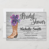 Rustic Country Bridal Paarse Vrijgezellenfeest Kaart (Voorkant)