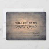 Rustic Country Bridesmaid / Maid of Honor proposal Kaart (Achterkant)