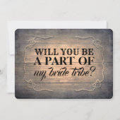 Rustic Country Bridesmaid / Maid of Honor proposal Kaart (Voorkant)