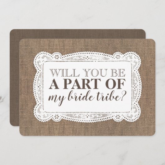 Rustic Country Bridesmaid / Maid of Honor proposal Kaart (Voorkant / Achterkant)
