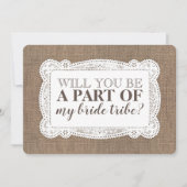 Rustic Country Bridesmaid / Maid of Honor proposal Kaart (Voorkant)