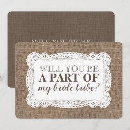 Rustic Country Bridesmaid / Maid of Honor proposal Kaart