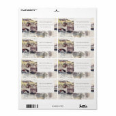 Rustic Country Bridge Riverside Waterverf Adres Etiket (Full Sheet)
