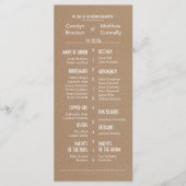 Rustic Country Brown huwelijksprogramma 2 Programmakaart (Voorkant)