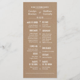 Rustic Country Brown huwelijksprogramma 2 Programmakaart