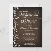 Rustic Country Brown Rehearsal Dinner Invitations Kaart (Voorkant)